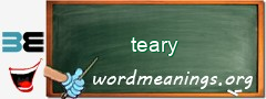 WordMeaning blackboard for teary